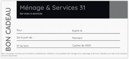 Bon cadeau menage services 31