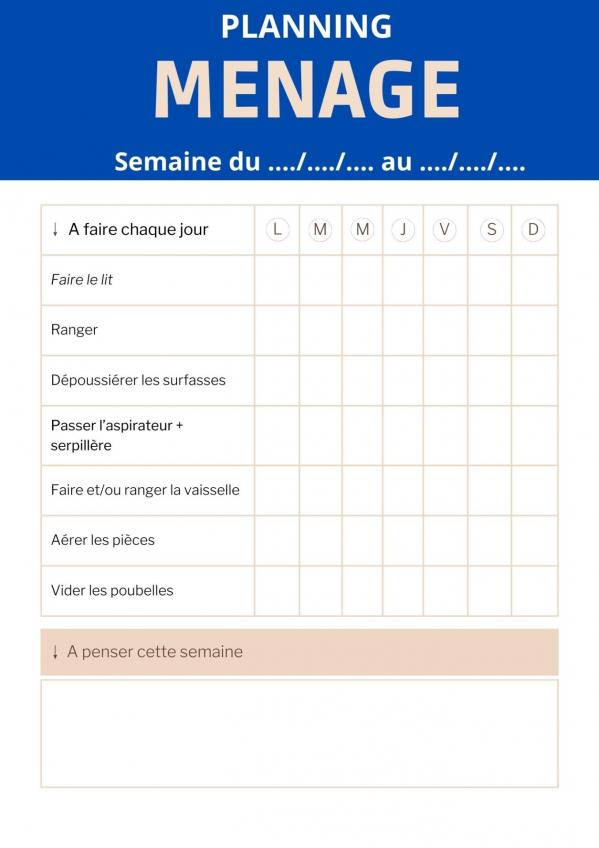Planning menage menage services 31